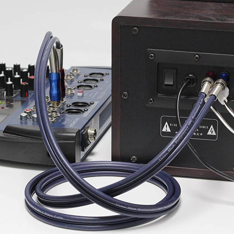 Dual 1/4 inch TS to Dual RCA Stereo Audio Interconnect Cable Patch Cable Cords -9.8 ft