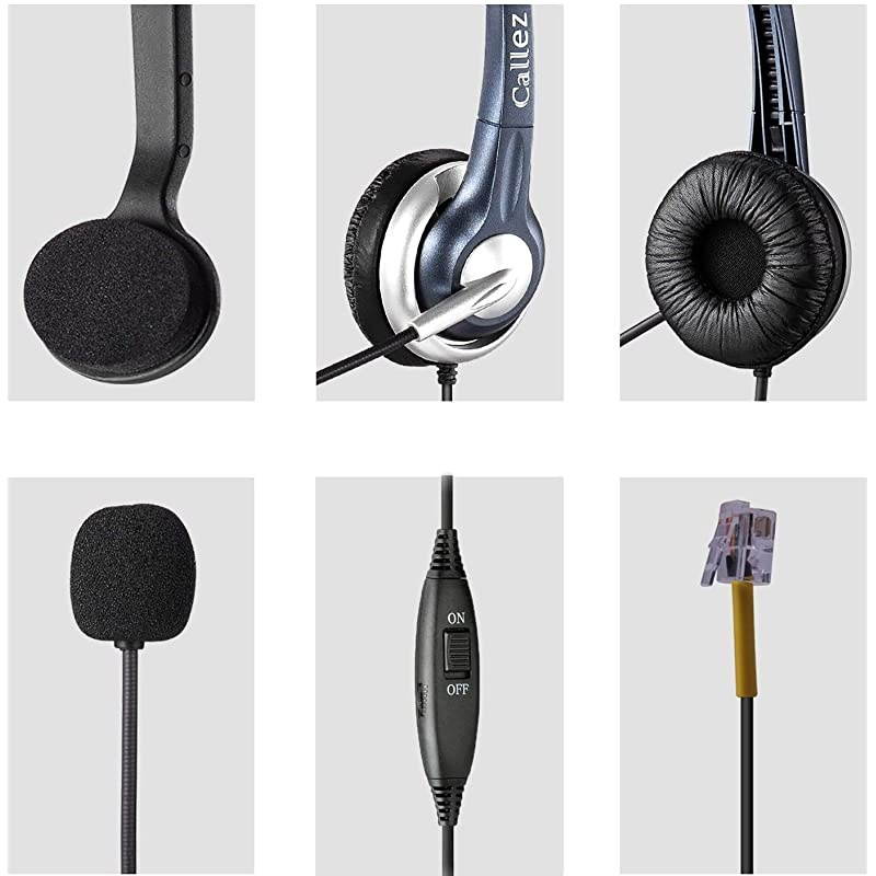 C300Y1 Corded Telephone Headset Mono with Noise Cancelling Mic Compatible for Yealink T19P T20P T21P T22P T41 Avaya 1608 9608 9611 Grandstream GXP1400 Panasonic KXT Snom Cisco IP Phones