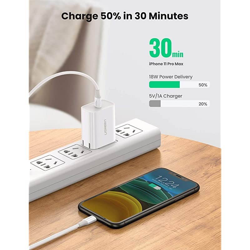 USB C Charger 18W with Lightning Cable to USB C PD iPhone Charger 3FT MFi Certified Fast Charging for AirPods iPhone SE 11 Pro Max Xs Max XR X 8 Plus iPad