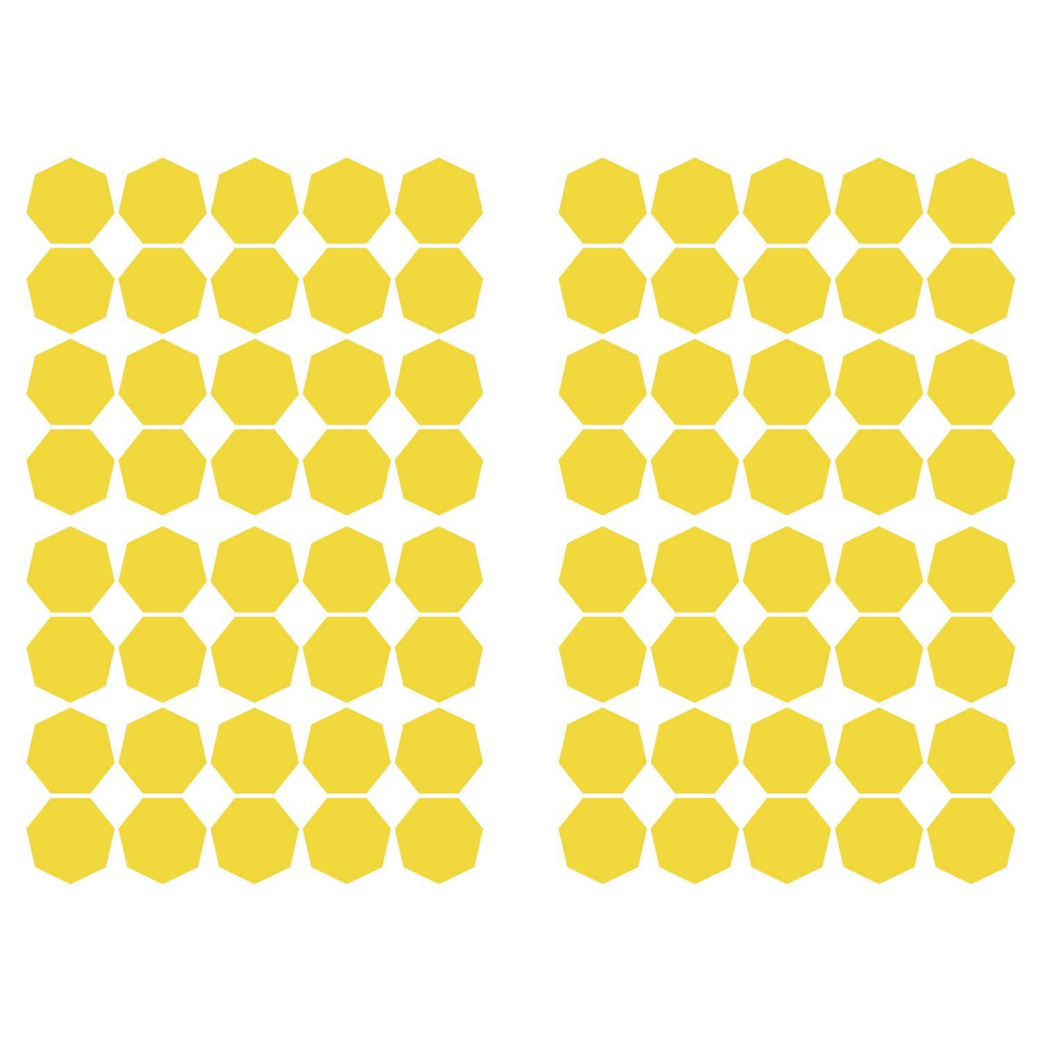 LiteMark 1 Inch Yellow Removable Heptagon Decals - Pack of 160