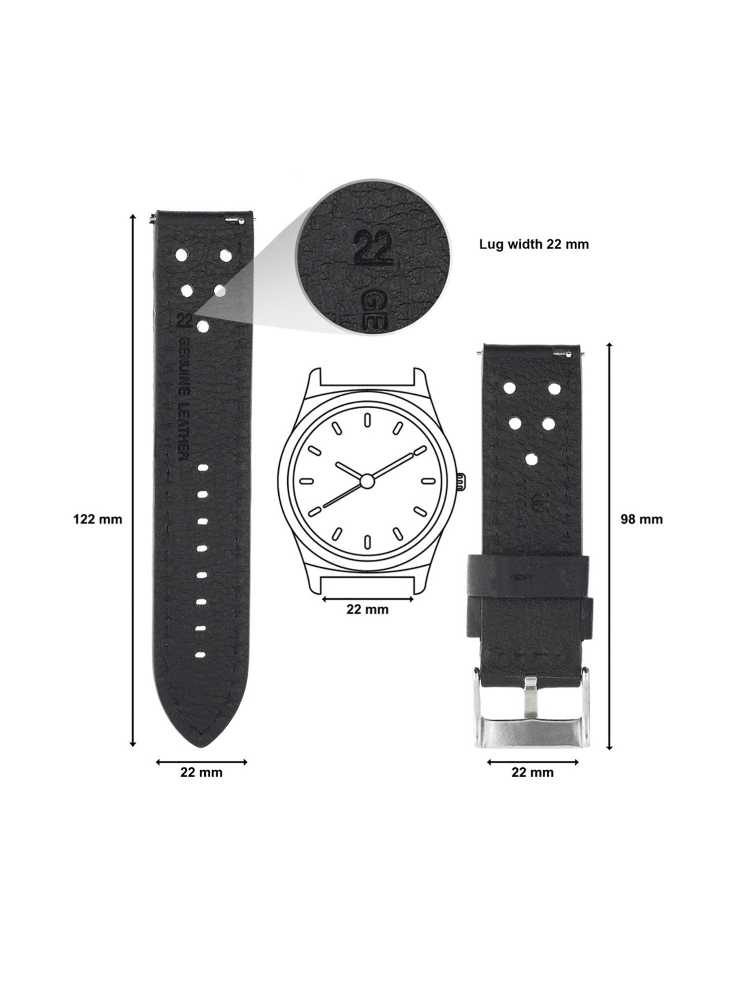 Titan 24 mm Tan Genuine Leather Strap for Men