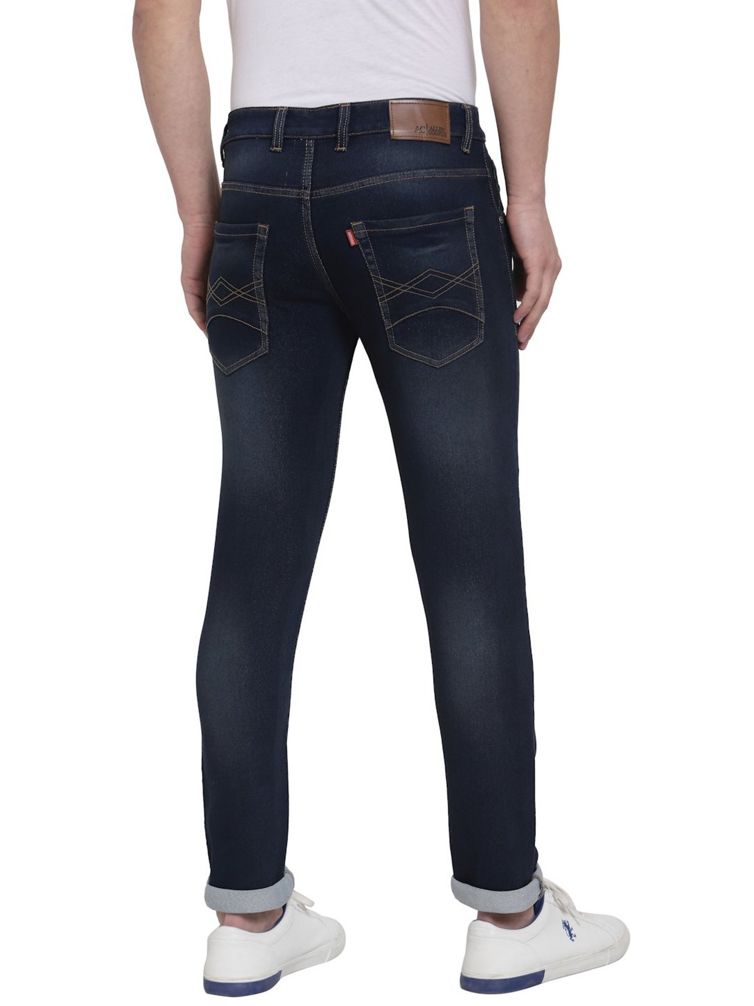 Allen Cooper Dark Blue Regular Fit Jeans
