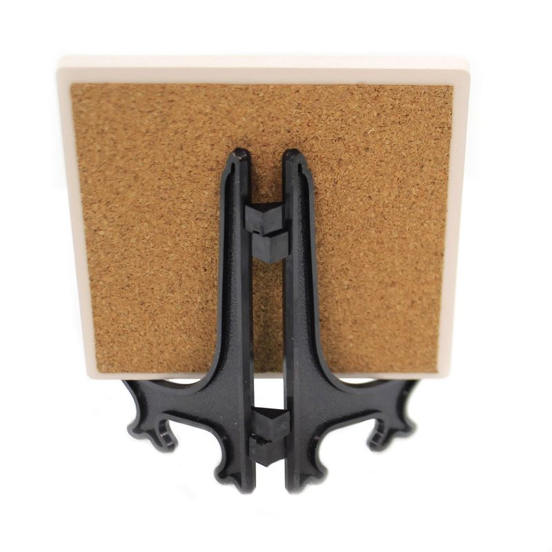 Animal 4.0" Poodle - House. Stone Coaster Easel Sjt Enterprises  -  Coasters