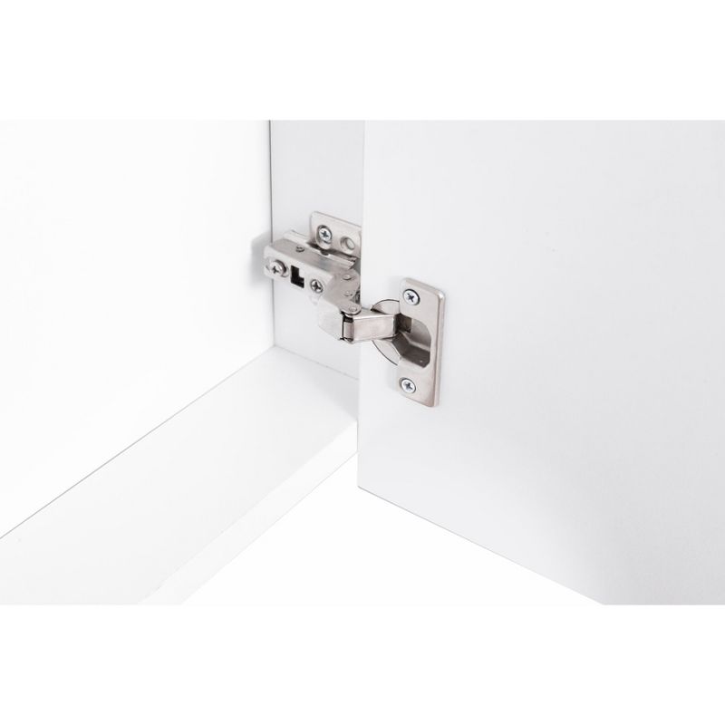 Basicwise 2 Shelves White Wall Mounted Bathroom/ Powder Room Mirrored Door Vanity Cabinet Medicine Chest