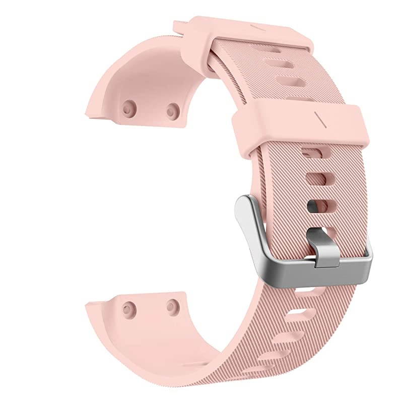 Compatible with Forerunner 35 Watch Band Soft Silicone Replacement Watch Band Sport Bracelet Strap with 6pcs Screws and 2pcs Screwdrivers for Forerunner 35 GPS Running Smart Watch Pink