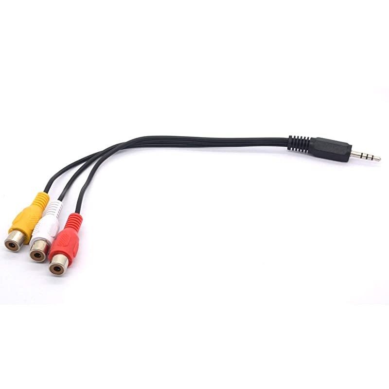 to RCA Audio Splitter Cable mm Mini 18 TRS Stereo Male to 3 RCA Female Jack Adapter Cord 25cm mm Male Straight to 3RCA Female