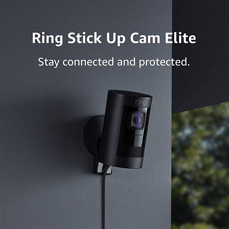 Stick Up Cam Elite, Power over Ethernet HD Security Camera with Two-Way Talk, Night Vision, Black, Works with Alexa