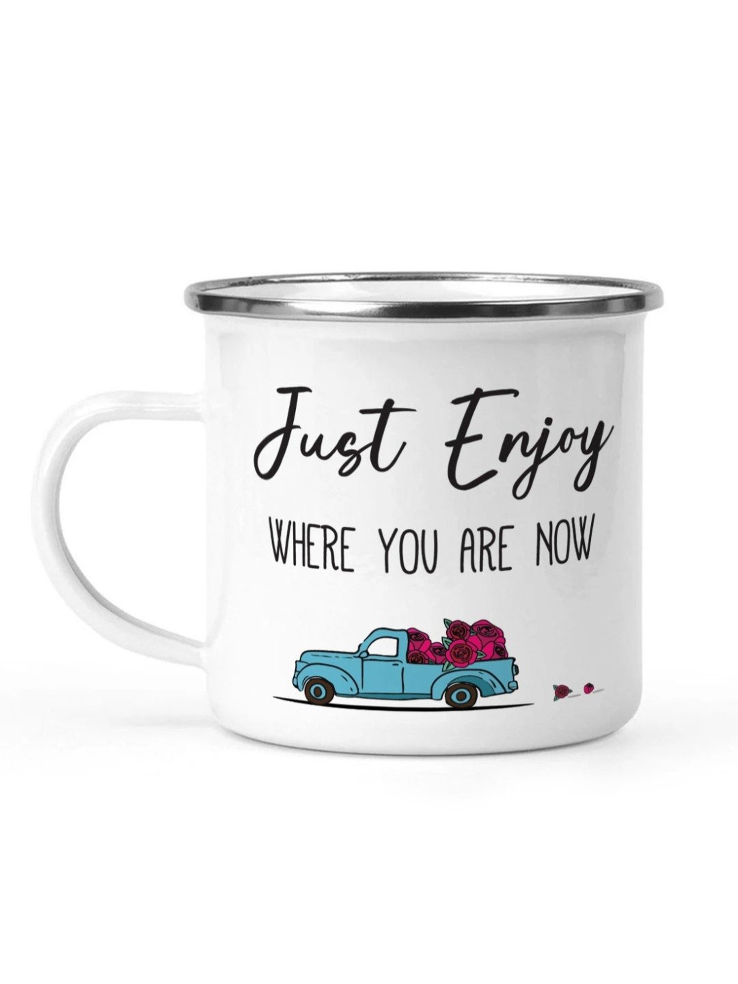 Gathari Enamel White Stainless Steel Coffee Mug