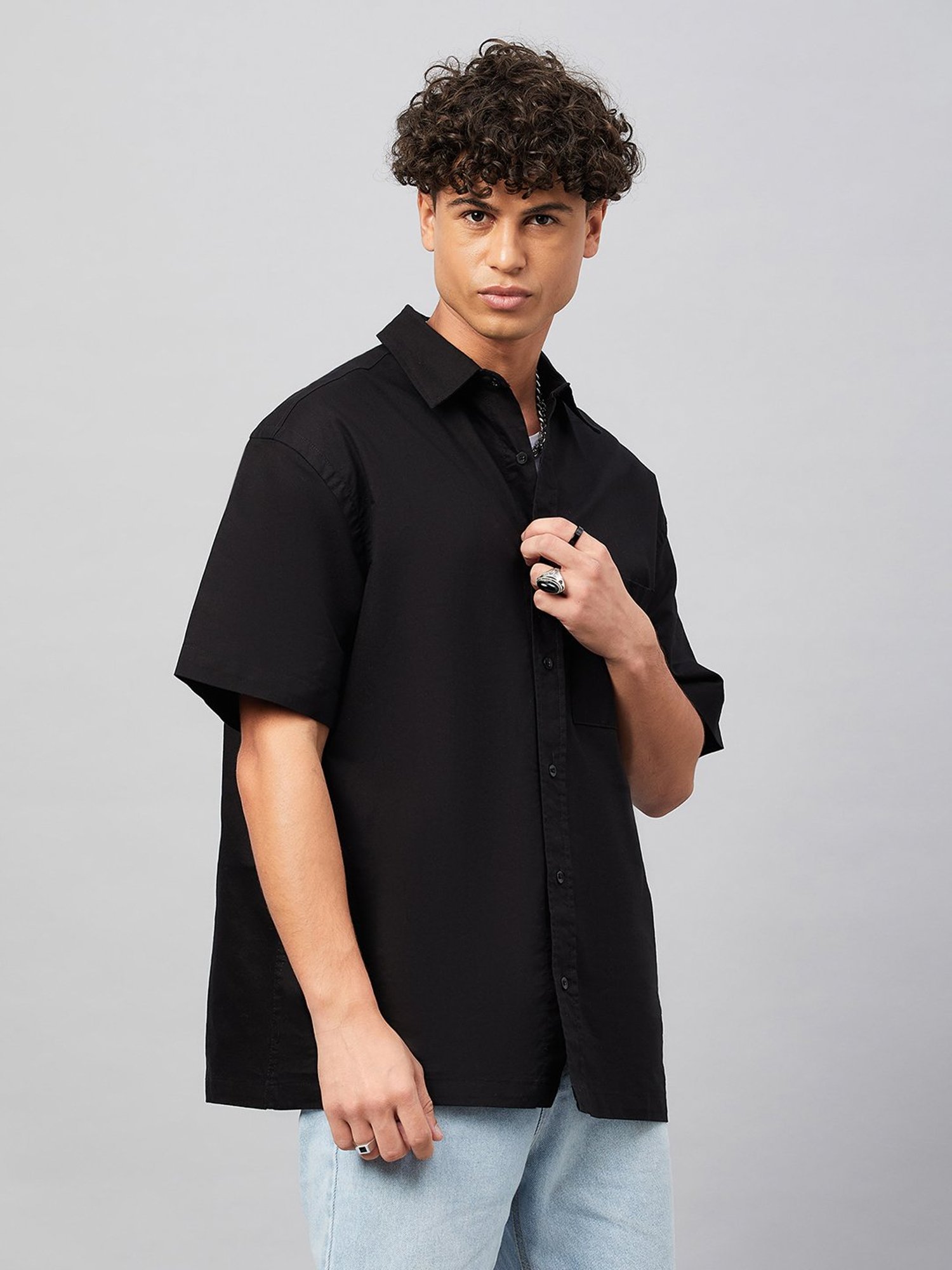 CHIMPAAANZEE Black Loose Fit Oversized Shirt