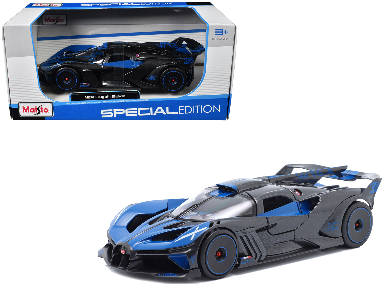 Bugatti Chiron Italian Red and Nocturne Black 1/12 Model Car by Autoart