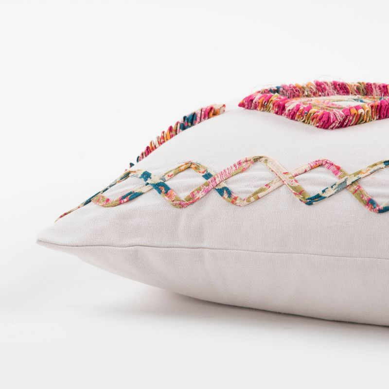 14"x26" Geometric Polyester Filled Pillow Pink - Rizzy Home