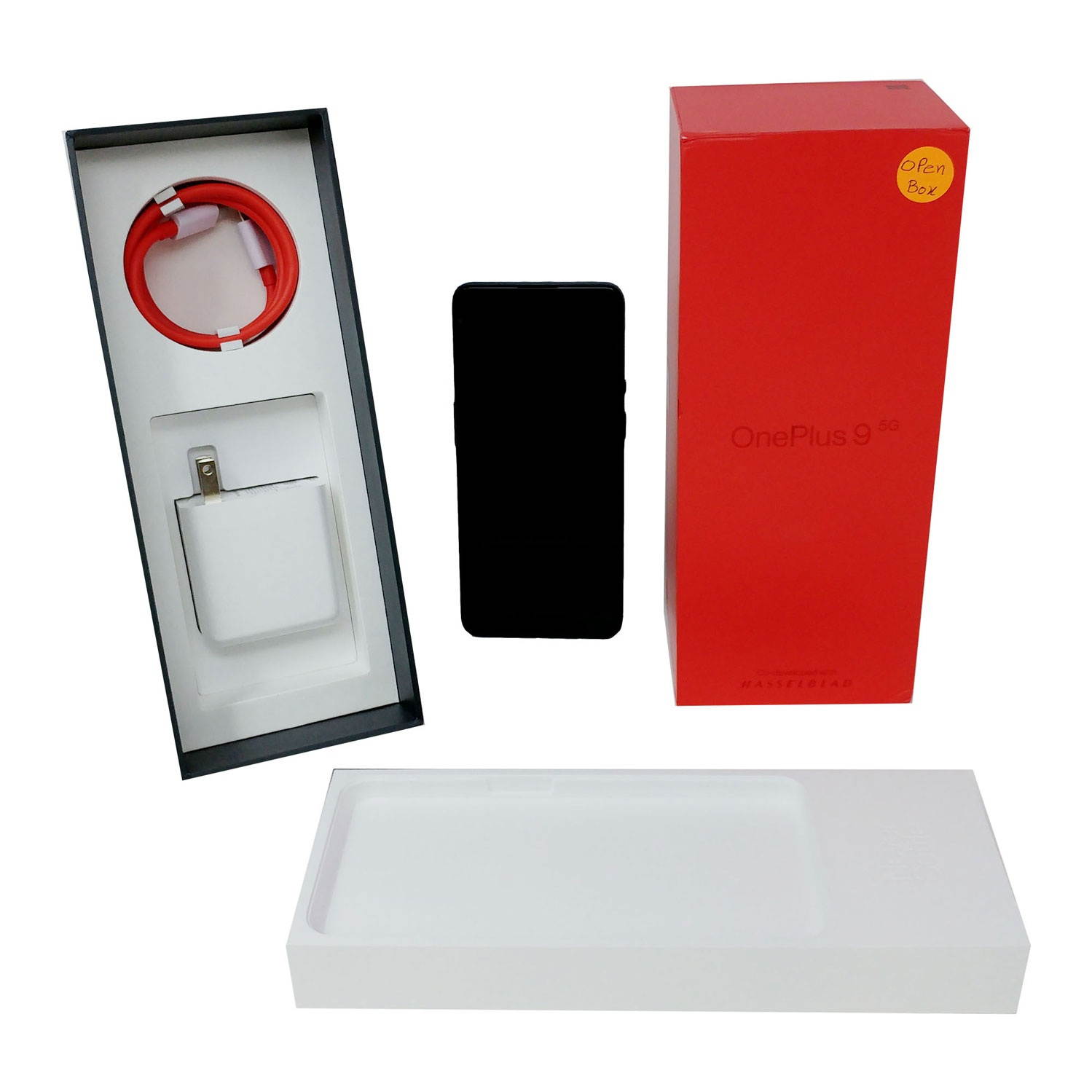 OB OnePlus 9 5G 128GB LE2115 Factory Unlocked 6.55 in Fluid AMOLED Display 8GB RAM Triple Camera Smartphone - Astral Black