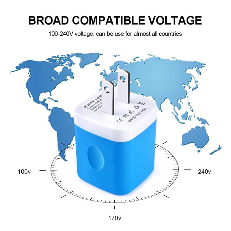 Single Port USB Charger Block  5V1A Wall Plug Cube 3 Pack Charger Box Travel Power Adapter Compatible iPhone 11 Pro Max XS 8 7 6 Samsung S20+ S10e S9 S8 Note 20 LG G8 ThinQ G7 G6 V35 Moto