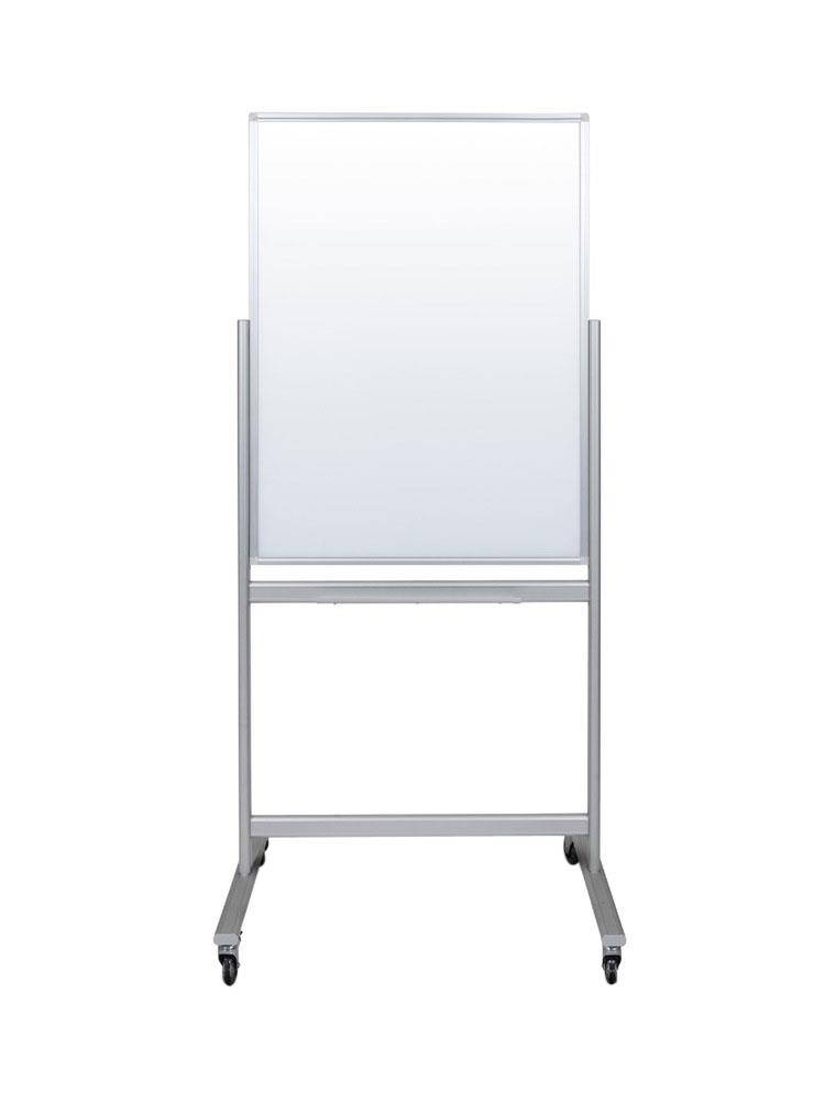 Luxor 30x40 Double Sided Mobile Magnetic Glass Board Aluminum MMGB3040