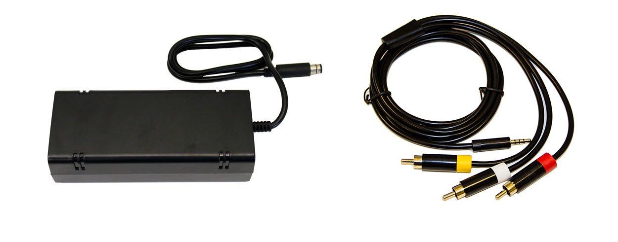 XBox 360 E Parts Bundle - Power Adapter and AV Cable - by Mars Devices