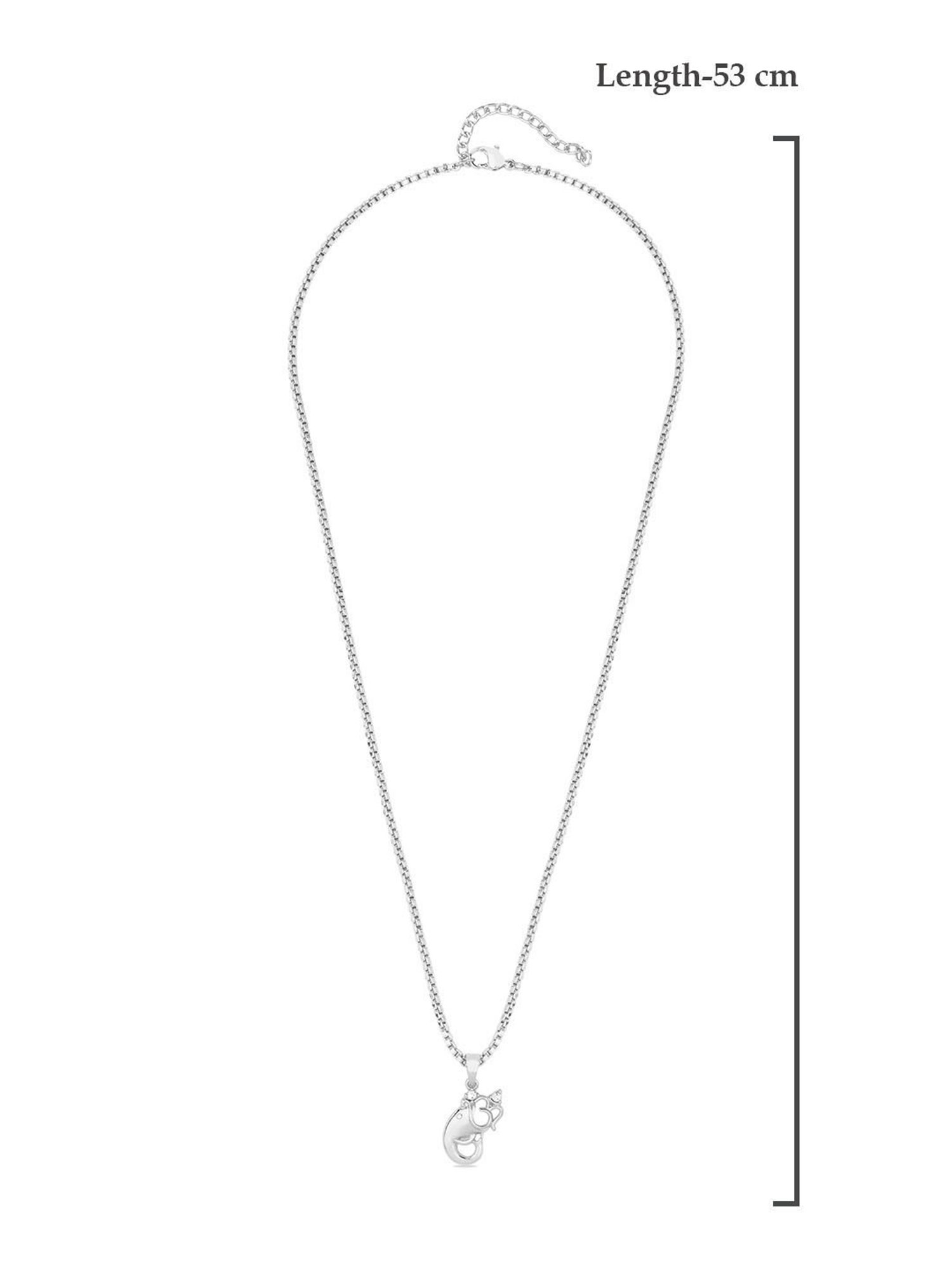 The Bro Code Silver-Plated OM Ganesh Pendant Necklace for Men