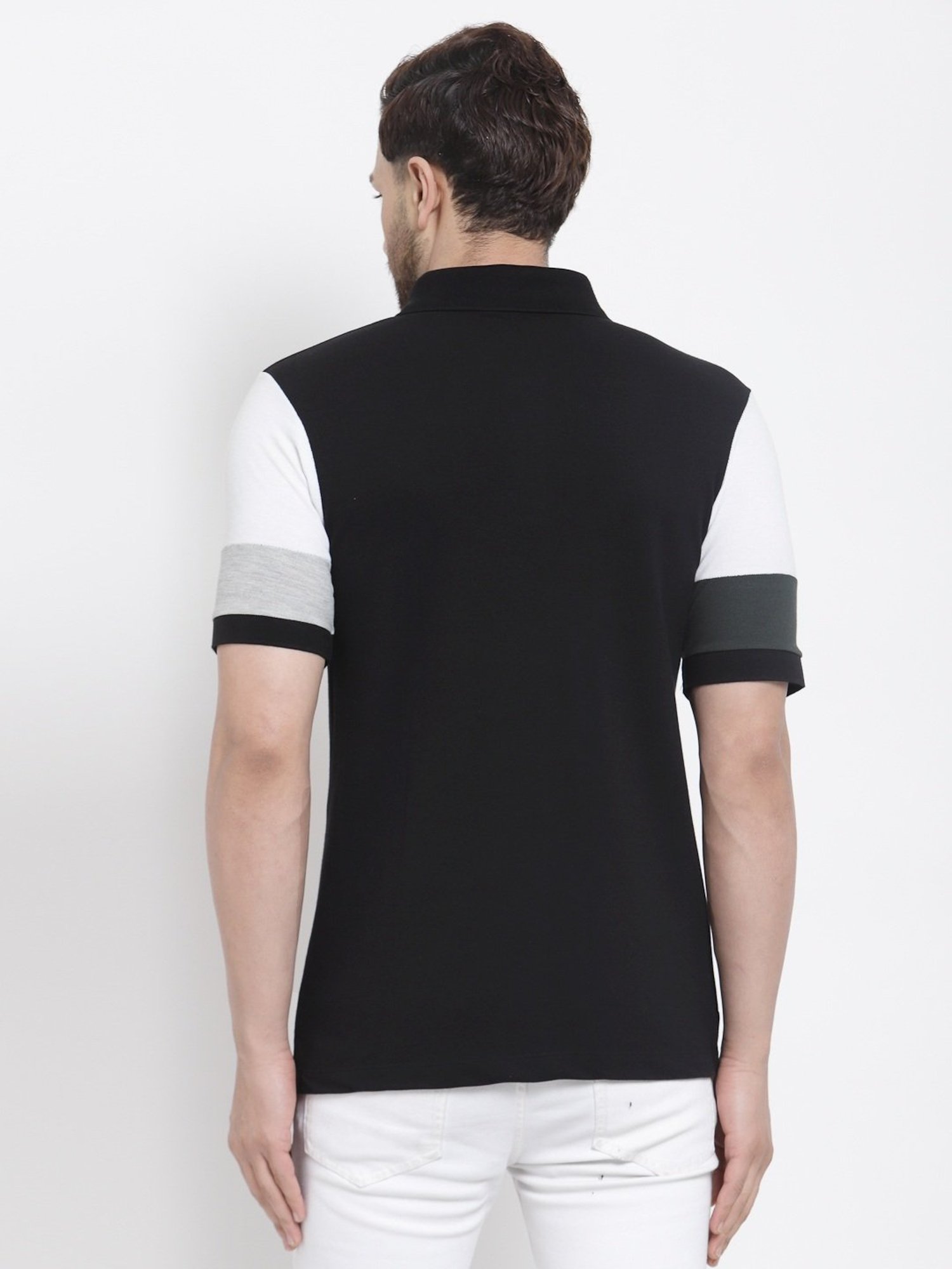 Kalt Multicolor Cotton Regular Fit Colour Block Polo T-Shirt