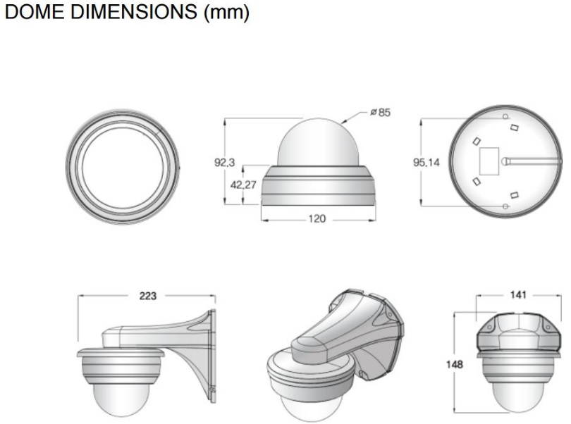 Eyemax 4.2MP Indoor IR Dome IP Network Camera 4mm Lens Onvif POE White Color