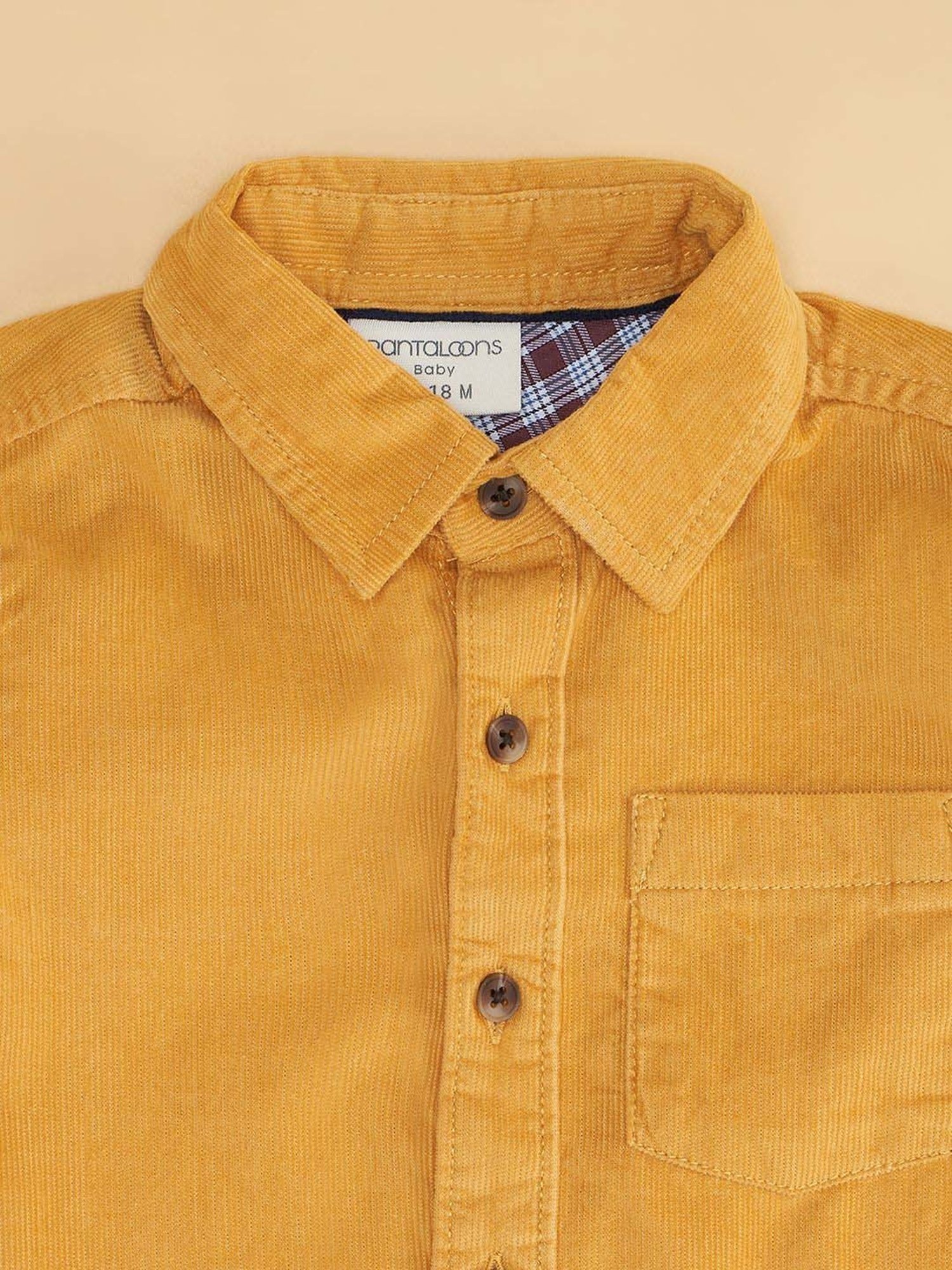 Pantaloons Baby Yellow Cotton Regular Fit Full Sleeves Shirt