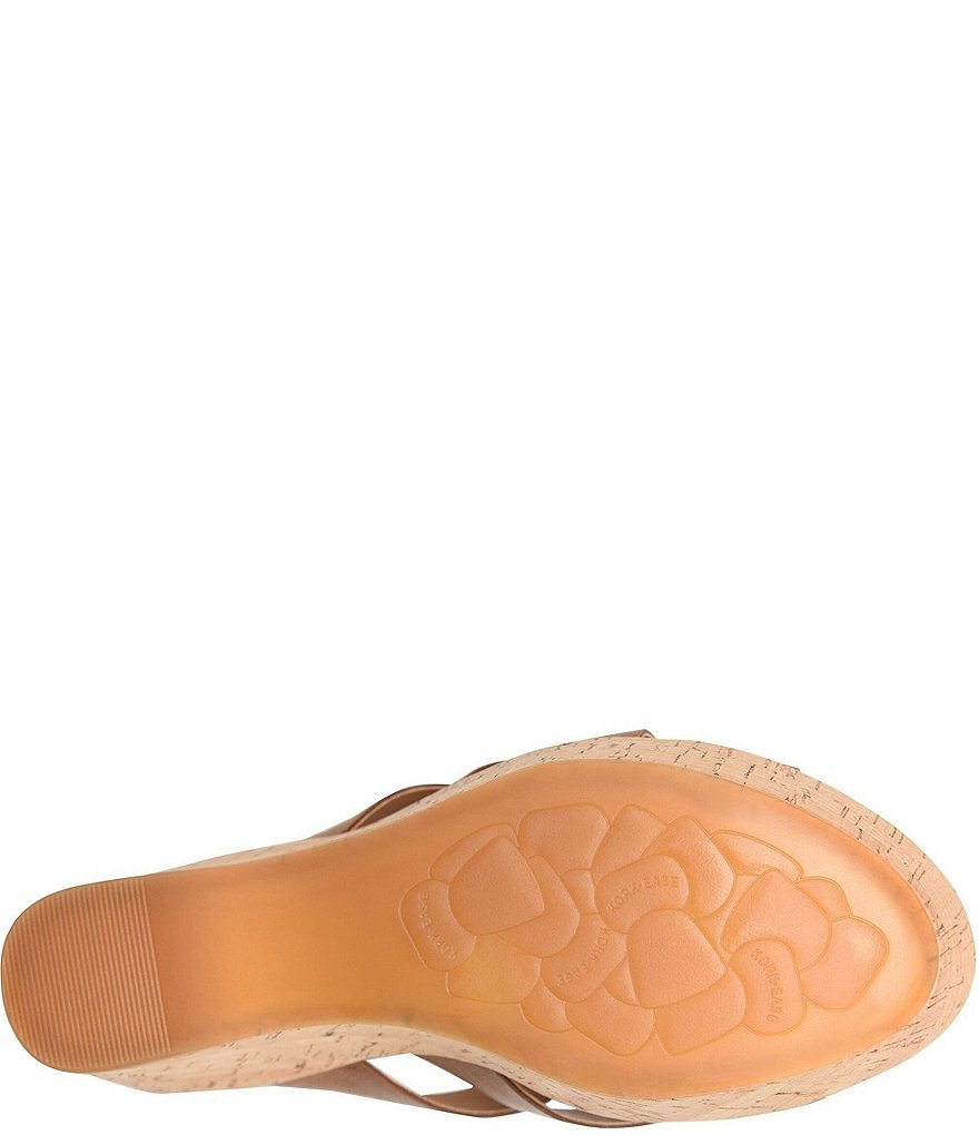 Kork-Ease Aria Woven Leather Cork Wedge Slide Sandals