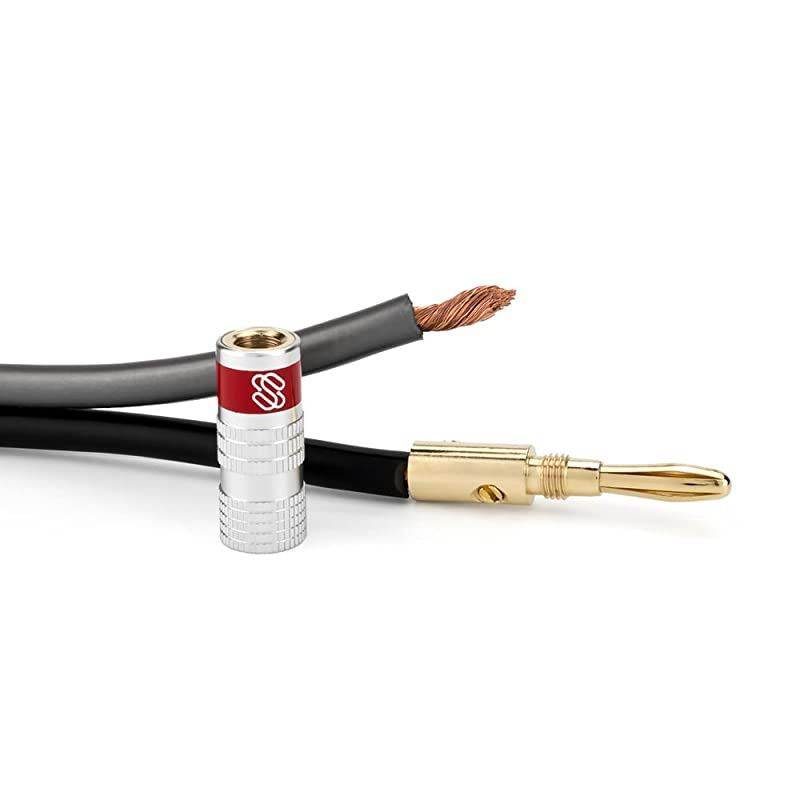 Silverback Banana Plugs, 24k Gold Dual Screw Lock Speaker Connector, 12 Pairs