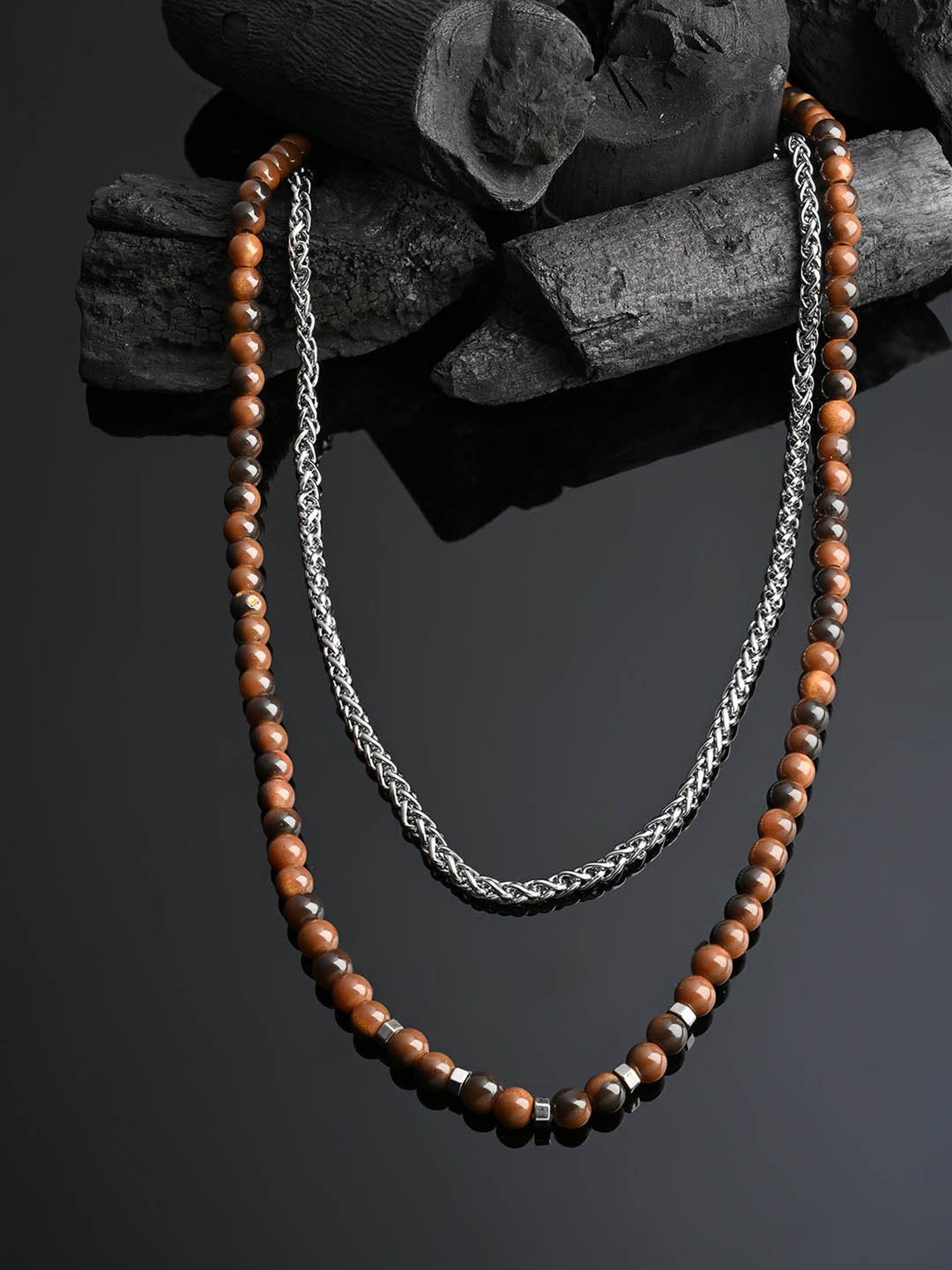 The Bro Code Multi Beaded Layered Neckalce Chain for Men