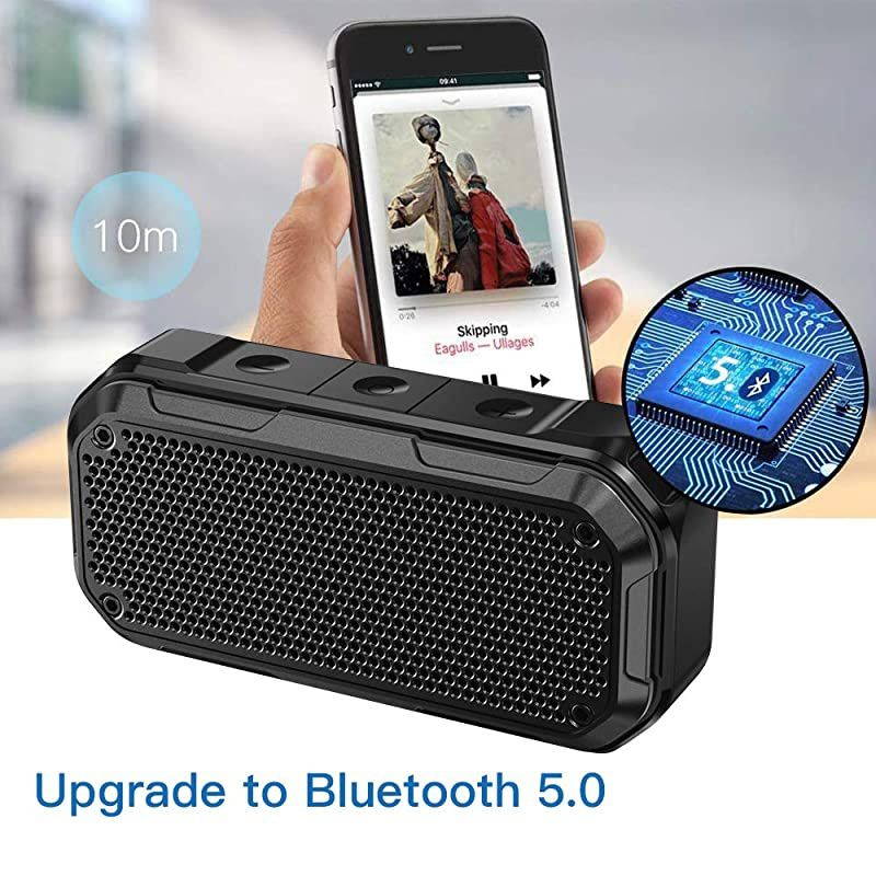 Bluetooth Speaker IPX7 Speaker Bluetooth Wireless Outdoor Portable Speakers TWS Stereo Rich Bass 12H Playtime with Microphone for Shower Bath Pool Boat Beach Home Party Travel