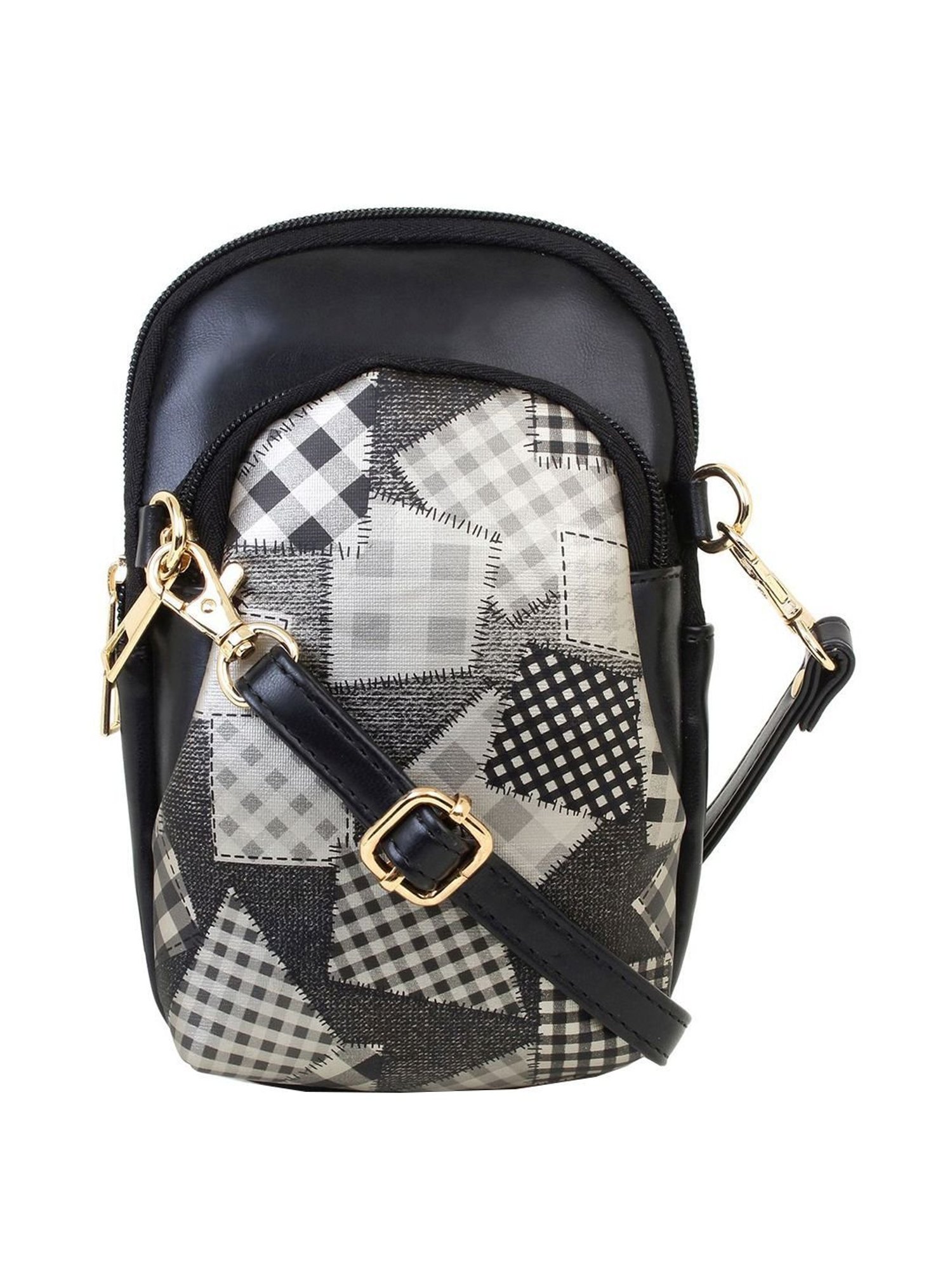 Spice Art Black Printed Mobile Pouch