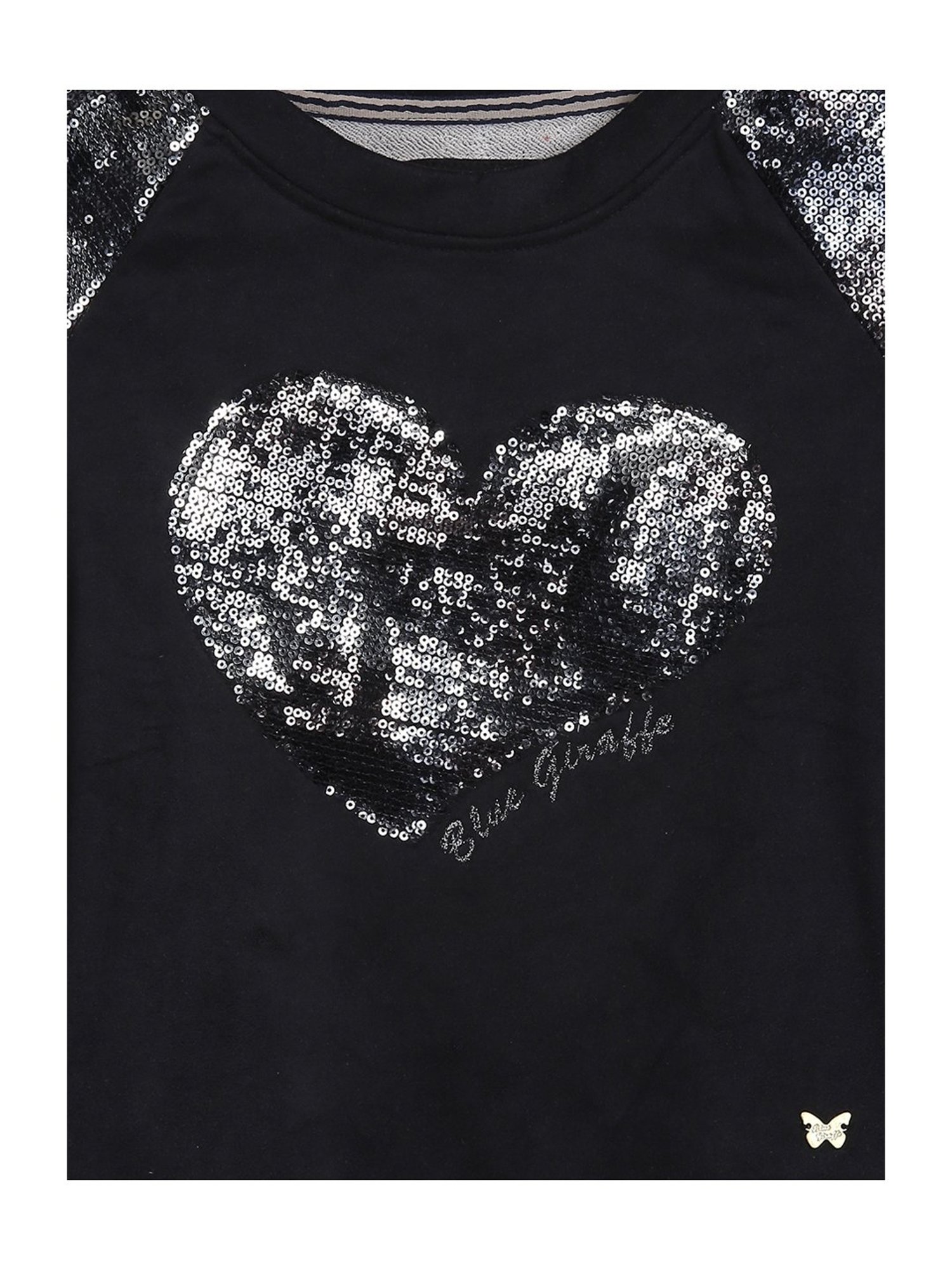 Blue Giraffe Kids Black Embellished Sweatshirt