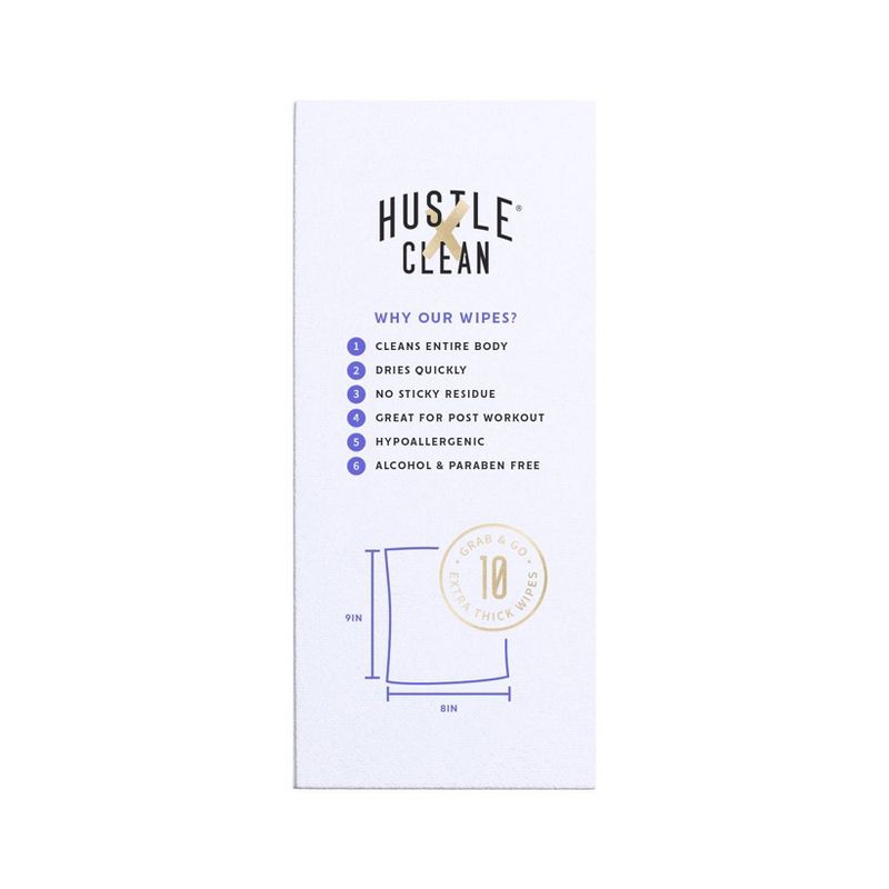 Hustle Clean Body Wipes Box Unscented - 10ct
