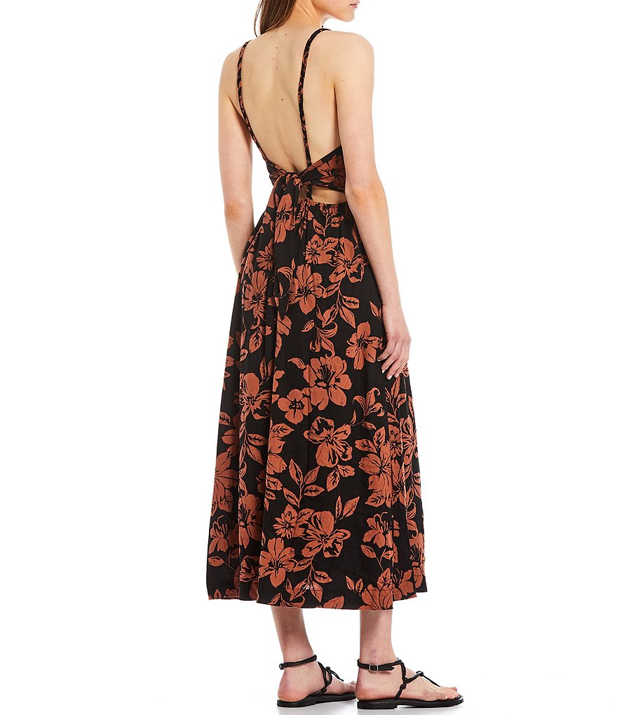 Free People The Perfect Square Neck Sleeveless Floral Midi Sundress