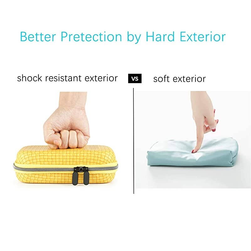 Travel Cord Organizer Portable 79 Inch Hard Shell Cord Case Shockproof Carrying Pouch Storage Bag for Charger Cable Phone TWS Wireless Earbuds Hard Drive External Battery Yellow