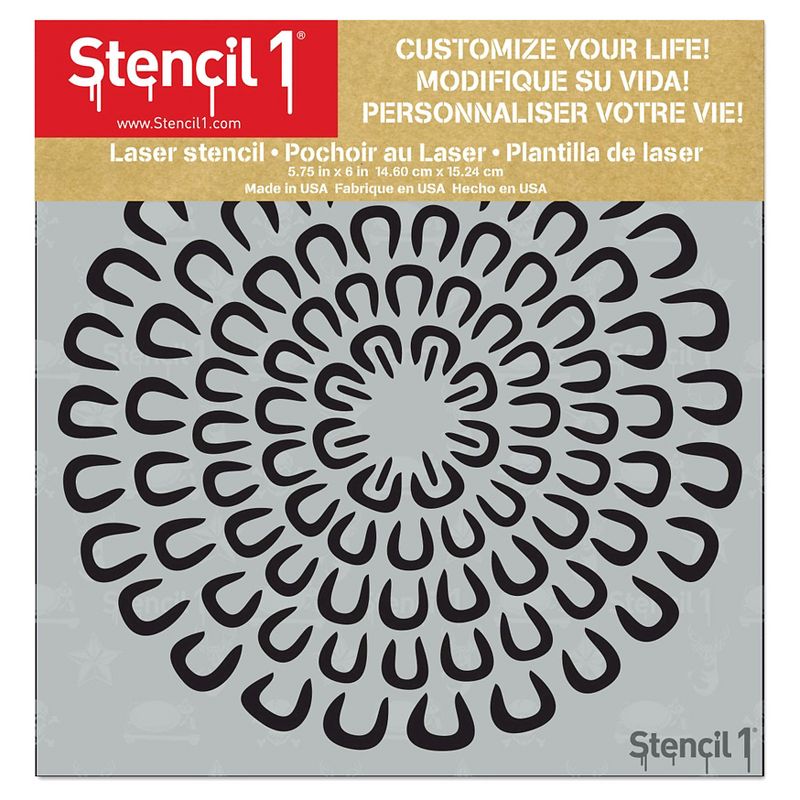 Stencil1 Asian Mum Curved Petal - Stencil 5.75" x 6"