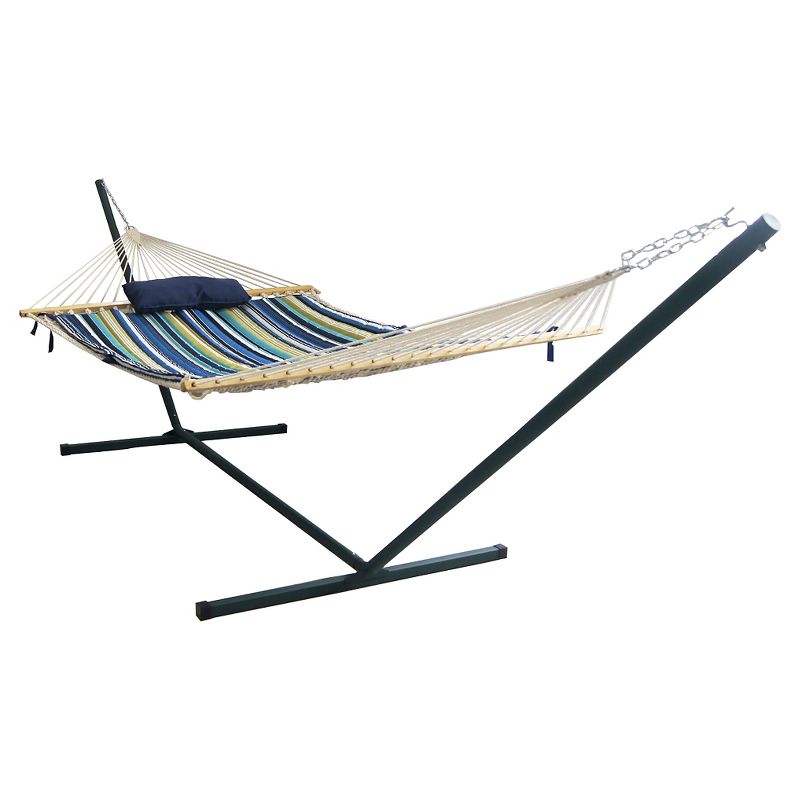 Blue Wave Island Retreat 12' Hammock Set - Blue Cover