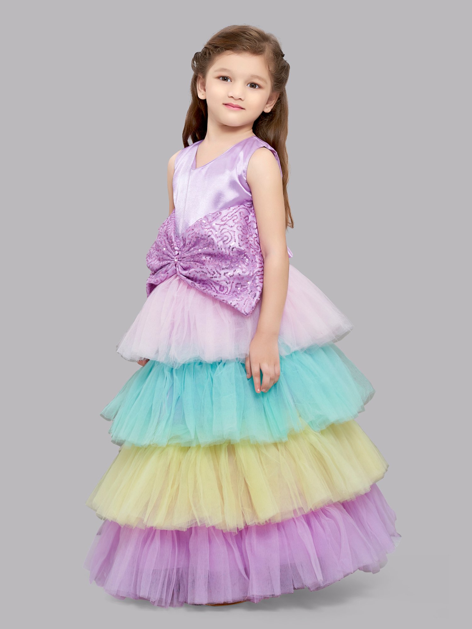 Many Frocks Kids Red Solid Dress