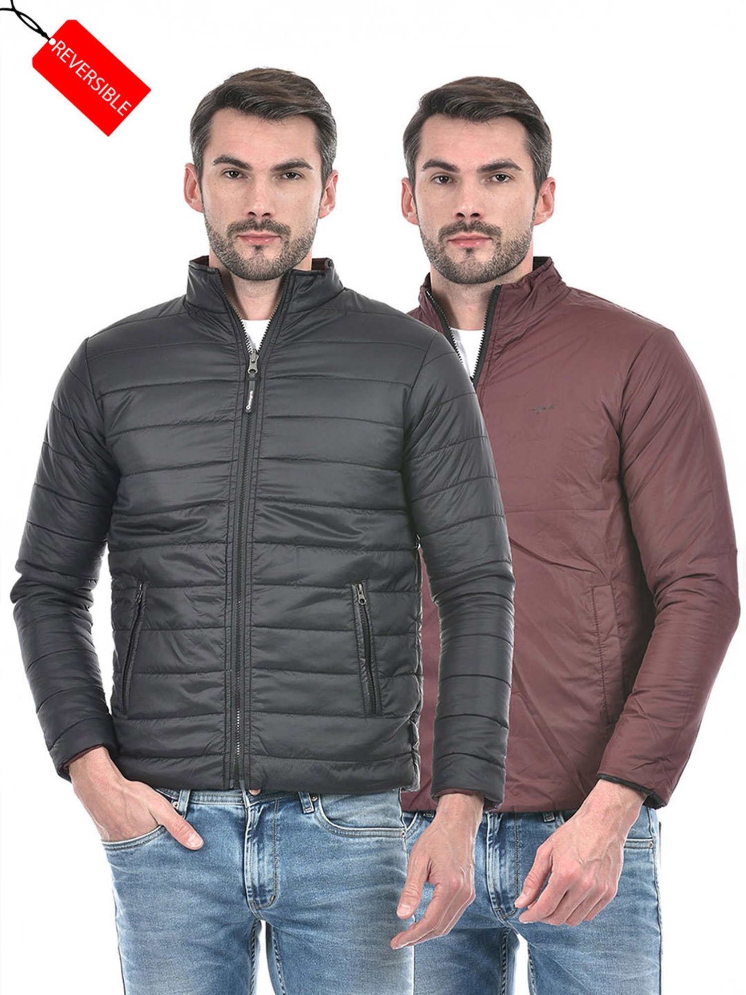 Integriti Black & Wine Regular Fit Reversible Jacket