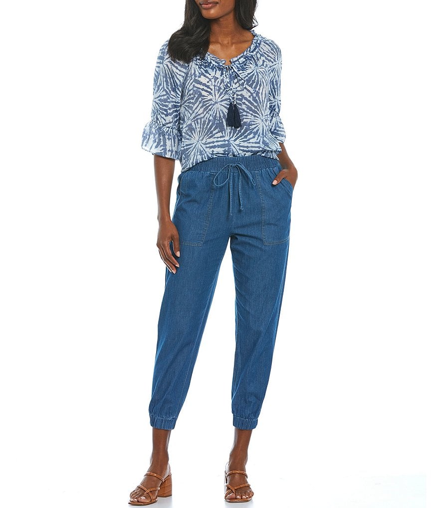 I.N. Studio Petite Size Denim Cotton Jogger Pants