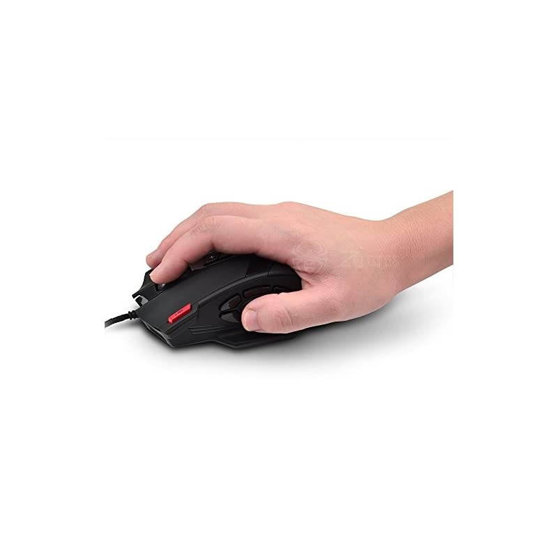 12 Programmable Buttons Zelotes C12 Gaming Mouse,  Laser Double-Speed Adjustment 8000DPI Mice Support 4 Level Switch