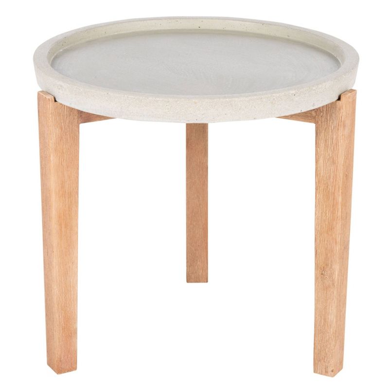 Serka Side Table - Natural/Light Gray - Safavieh