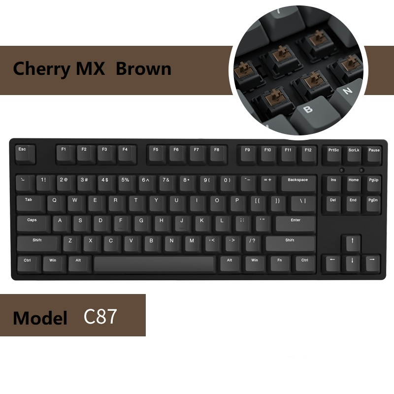 iKBC C200  87 Keys TKL Mechanical Keyboard with Cherry MX Silent  Red Switch, Black  PBT Double Shot Keycap, N-Key Rollover and 6 Anti-ghosting Keys( No Light Version)