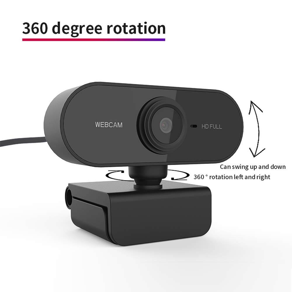Webcam with Microphone, Webcam 1080P Full HD USB Desktop & Laptop -USB Computer Camera for PC Laptop Desktop Video Calling, Conferencing
