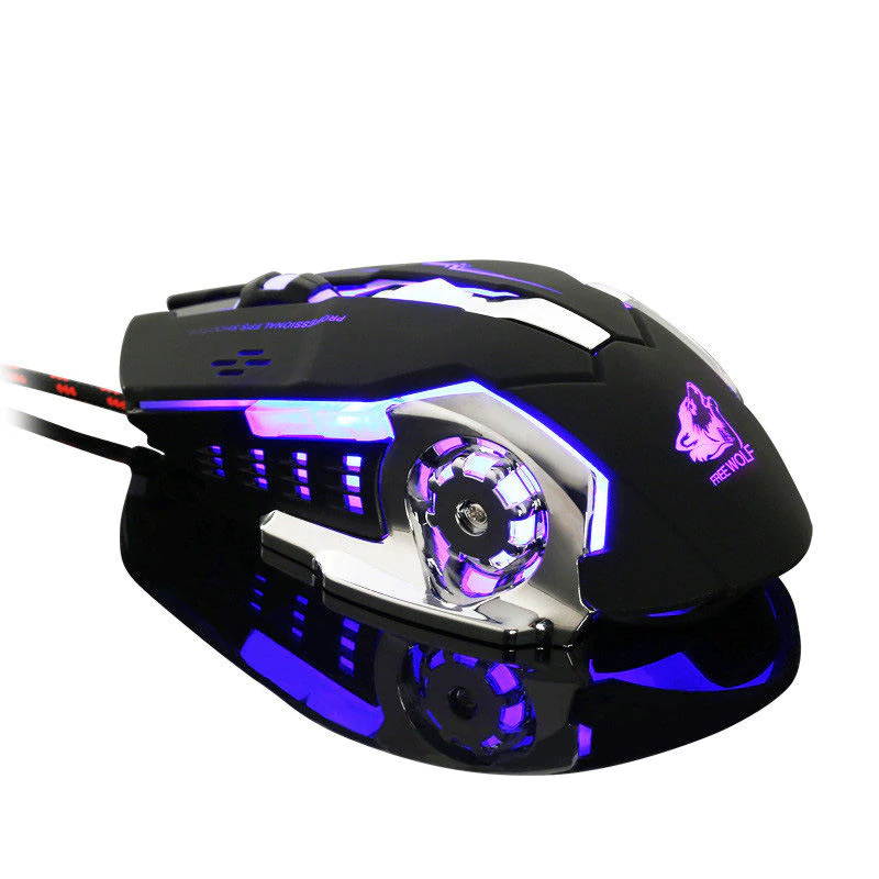 ZIYOU LANG Gaming Mouse 6 Button Wired Silence Mouse Diy G Software 4 Color Breathing Lamp Ajustable 4000Dpi Usb Mice