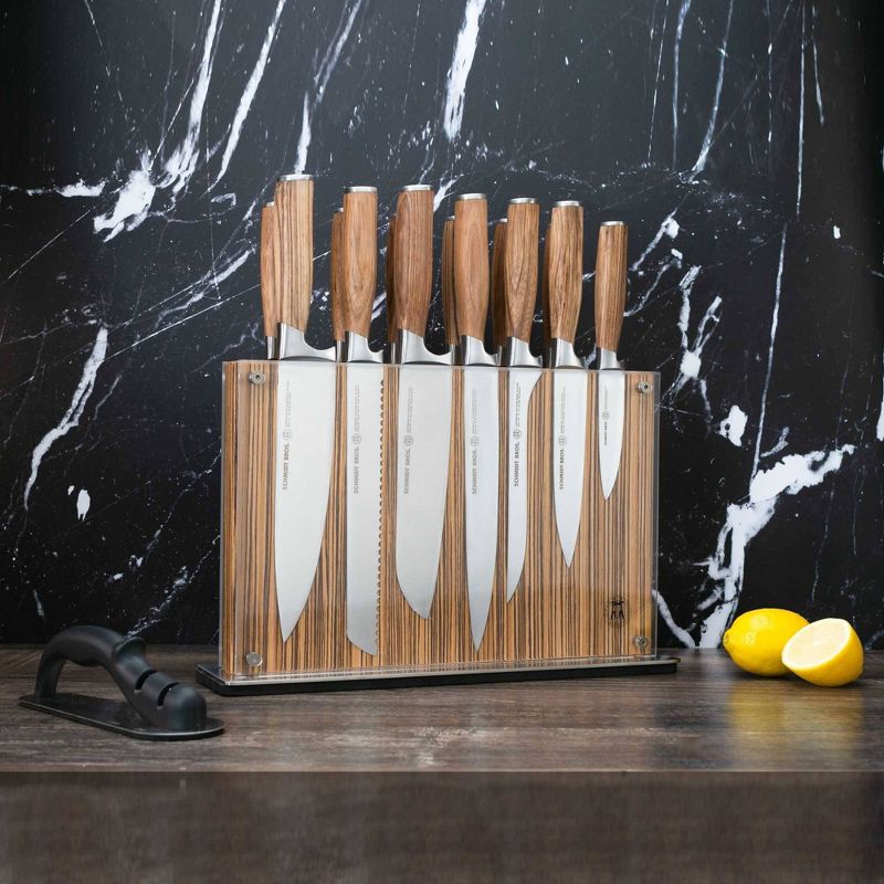 Schmidt Brothers Cutlery Zebra Wood 15pc Knife Block Set