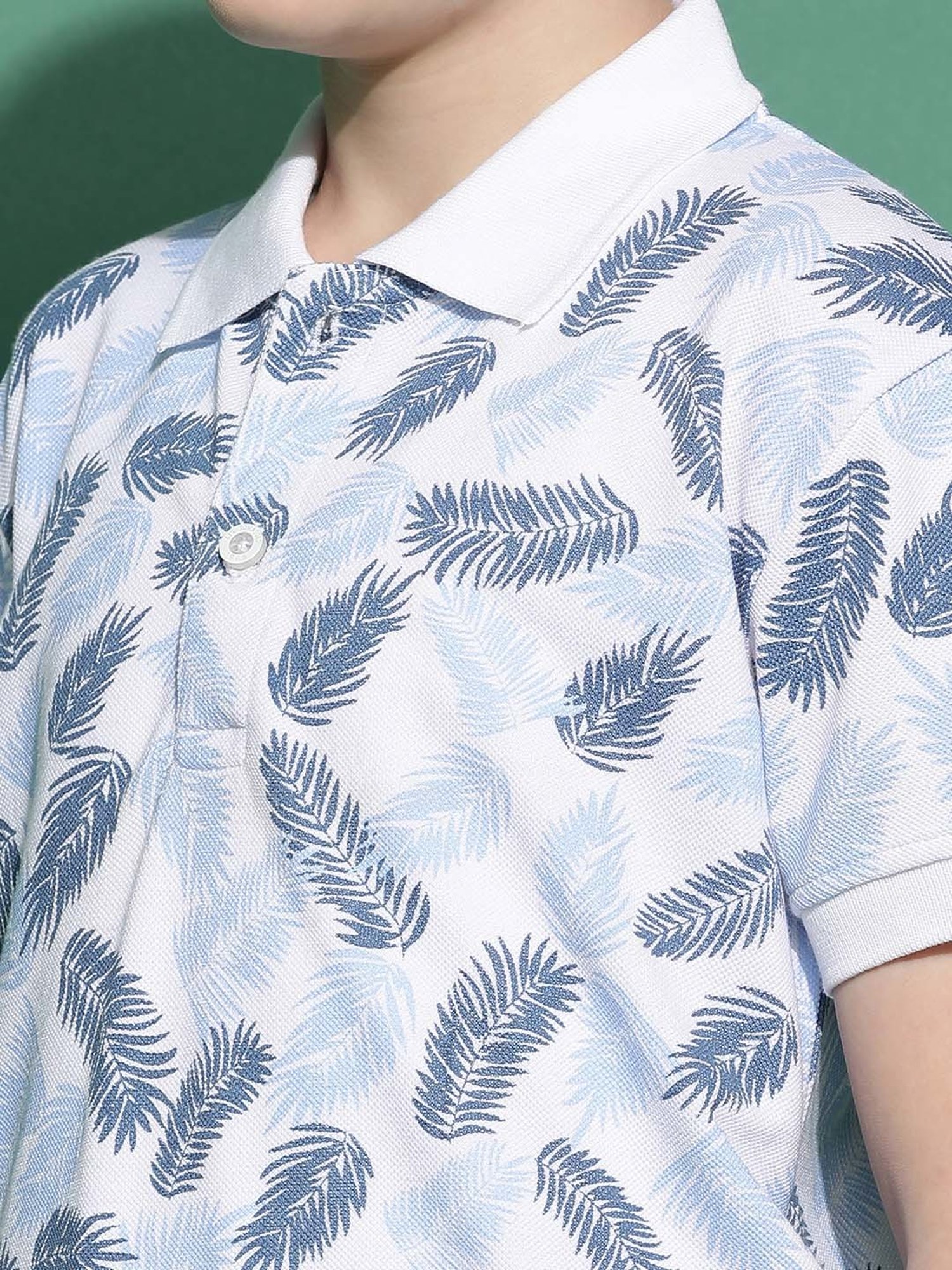 Lil Tomatoes Kids Blue Printed Polo T-Shirt