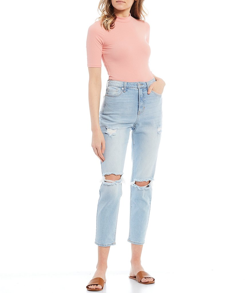 Originality Short Sleeve Mock Neck Bodysuit