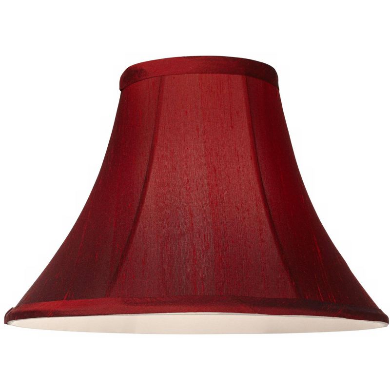 Springcrest Deep Red Small Bell Lamp Shade 5" Top x 12" Bottom x 8.5" High x 9" Slant (Spider) Replacement with Harp and Finial