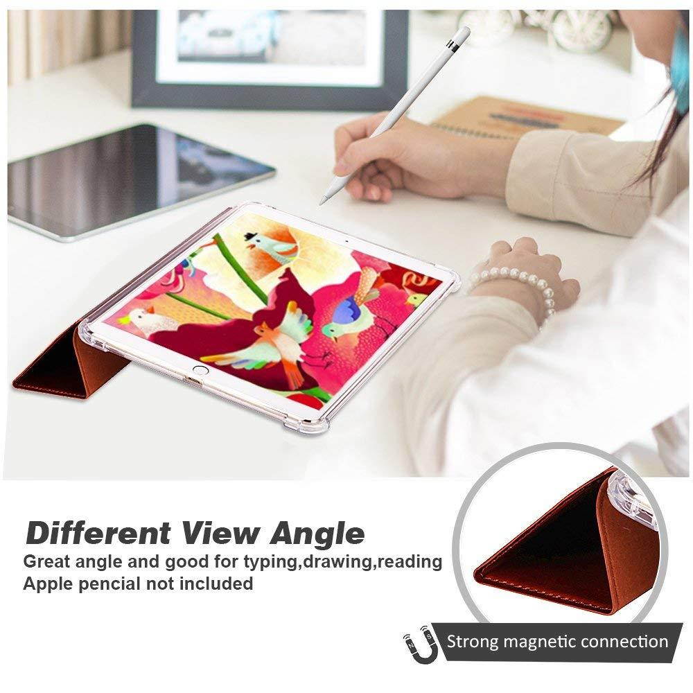 Valkit for iPad Air Case, iPad Air 2 Cover, New iPad 9.7 2017/2018 Case, Smart Stand Protective Heavy Duty Rugged Impact Resistant Armor Cover with Apple Pencil Holder,Brown