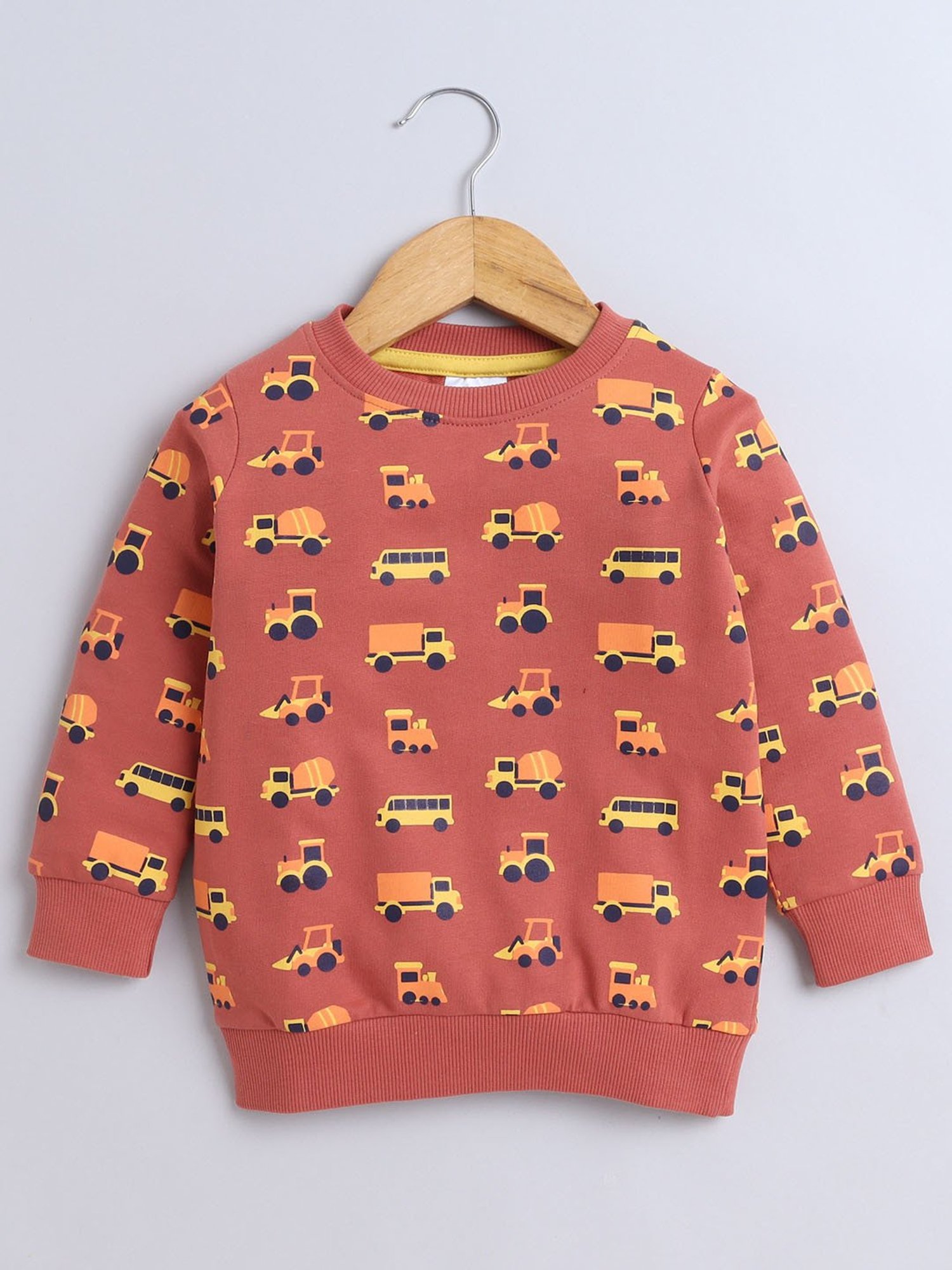 BUMZEE Brown Boys Full Sleeves Cotton Sweatshirt Age - 12-18 Months