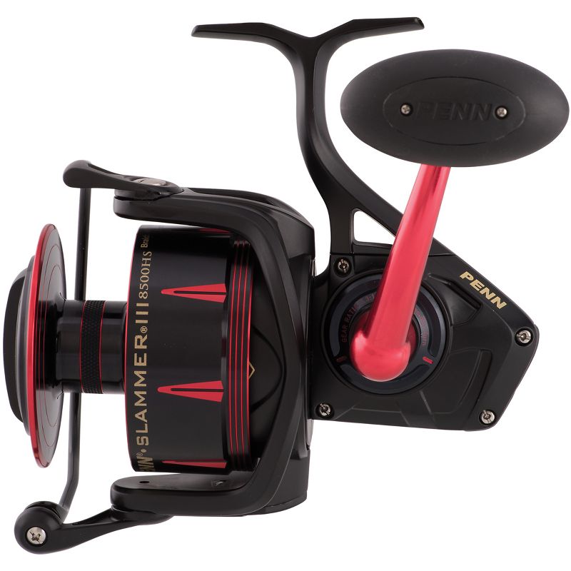 Penn Slammer III Spinning Reel - Gear Ratio: 5.3:1 - Reel Size: 8500 - Black/Red
