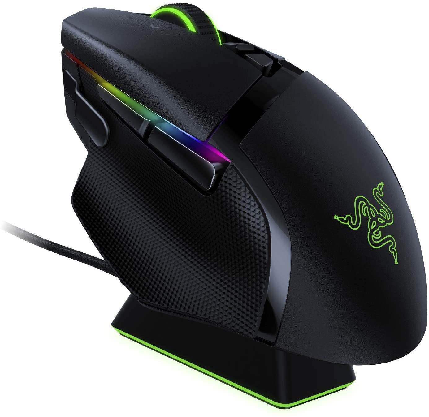 Razer Basilisk Ultimate HyperSpeed Wireless Gaming Mouse w/ Charging Dock: Fastest Gaming Mouse Switch - 20K DPI Optical Sensor - Chroma RGB - 11 Programmable Buttons - 100 Hr Battery - Classic Black